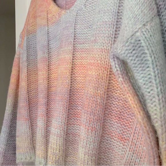 NWOT Anthropologie rainbow knit sweater - Picture 4 of 9
